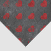 Papier Mousseline Les Coeurs rouges en décomposition grise (Détail)