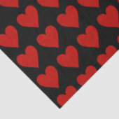 Papier Mousseline Les Coeurs rouges en noir (Détail)