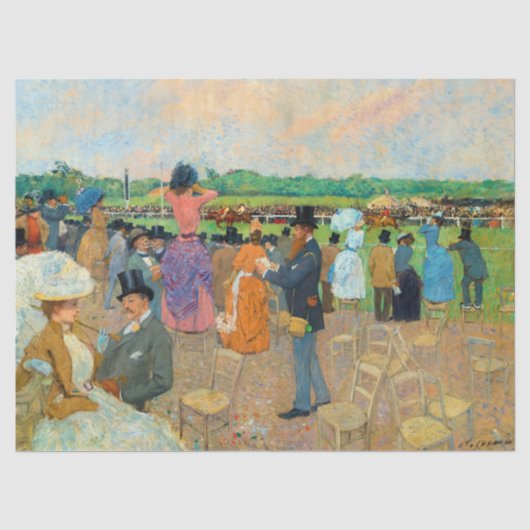 Papier Mousseline Les courses à Longchamp par Jean-Louis Forain (Recto)