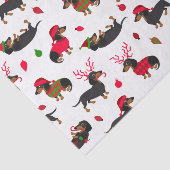 Papier Mousseline Les Dachshunts de Noël blancs (Détail)