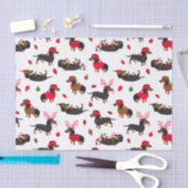 Papier Mousseline Les Dachshunts de Noël blancs (Artisanat)