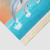 Papier Mousseline les dauphins qui brassent dans l'océan (Détail)