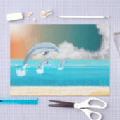 Papier Mousseline les dauphins qui brassent dans l'océan (Artisanat)