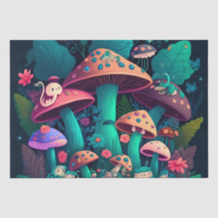 Papier Mousseline Les elfes de champignons dans le champ