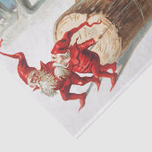 Papier Mousseline Les elfes de Noël Père Noël glissent sur un rond (Détail)