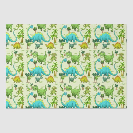 Papier Mousseline Les enfants Dinosaure Amusement (Recto)