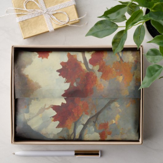 Papier Mousseline Les érables en peinture d'automne (Cadeau)