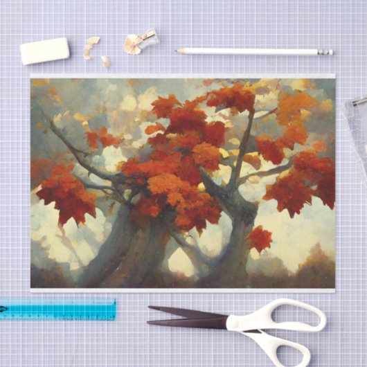 Papier Mousseline Les érables en peinture d'automne (Artisanat)
