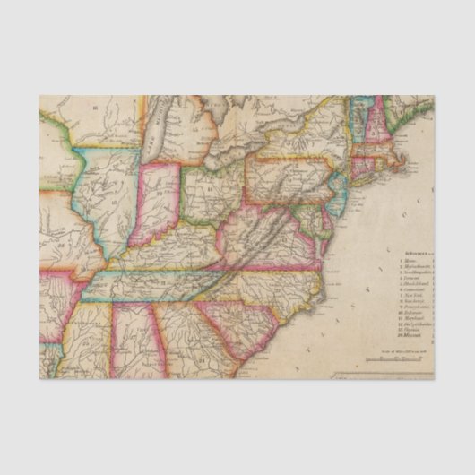 Papier Mousseline Les Etats-Unis 11 (Recto)