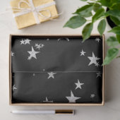 Papier Mousseline Les étoiles noires d'argent (Cadeau)
