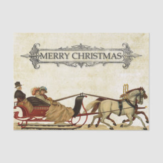 Papier Mousseline Les femmes de Noël victoriennes dans un chariot