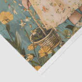 Papier Mousseline Les Filles Mignonnes Dans Le Papier Tissu Du Jardi (Détail)