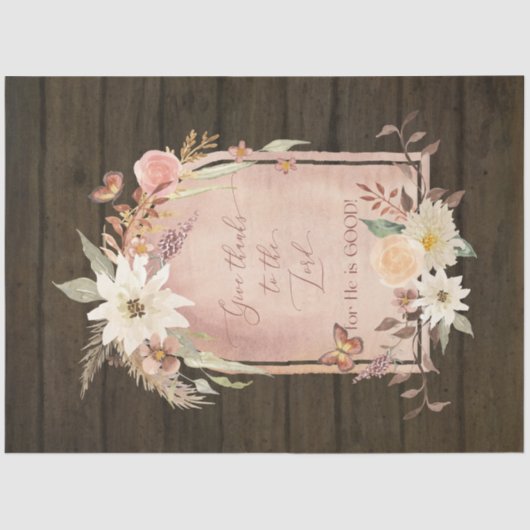 Papier Mousseline Les fleurs d'automne donnent grâce à la dédécoupag (Recto)