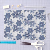 Papier Mousseline Les flocons bleus et blancs de Noël (Artisanat)