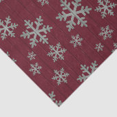Papier Mousseline Les flocons de neige argentent sur le rouge (Détail)