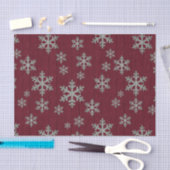 Papier Mousseline Les flocons de neige argentent sur le rouge (Artisanat)
