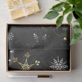 Papier Mousseline Les flocons dorés de Noël sur l'Arrière - plan noi (Cadeau)