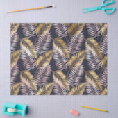 Papier Mousseline Les fougères roses et l'or et le découpage bleu (Artisanat)