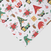 Papier Mousseline Les Gnomes Rouge Et Vert Pour Noël (Détail)