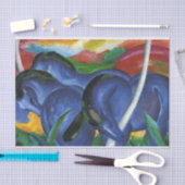 Papier Mousseline Les grands chevaux bleus par Franz Marc Tissue Pap (Artisanat)