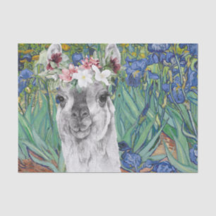 Papier Mousseline Les iris et la lama fantaisie de Van Gogh