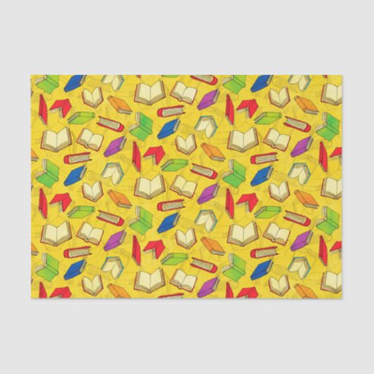 Papier Mousseline Les livres modèlent sur le jaune (Recto)