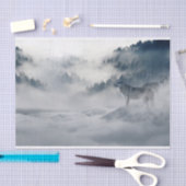Papier Mousseline Les loups dans un paysage hivernal (Artisanat)