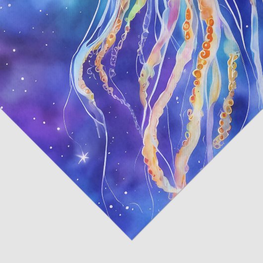 Papier Mousseline Les méduses dans l'océan abstrait (Détail)