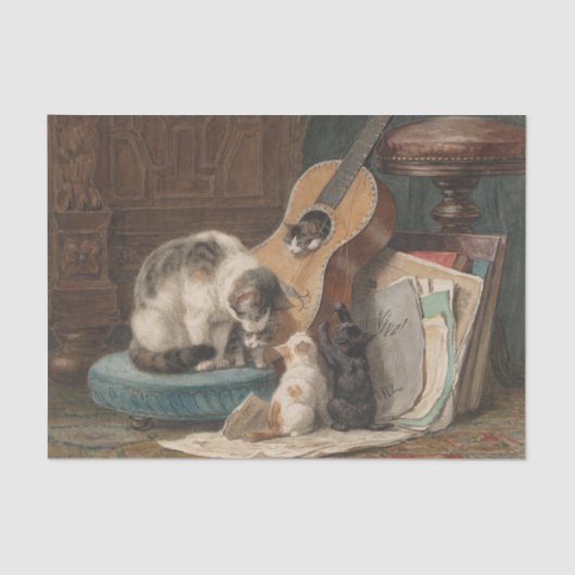 Papier Mousseline Les musiciens par Henriette Ronner-Knip (Recto)