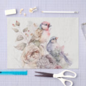 Papier Mousseline Les oiseaux et les fleurs chics du Shabby (Artisanat)