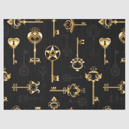 Papier Mousseline Les Patters de Seamless avec Golden Keys (Recto)