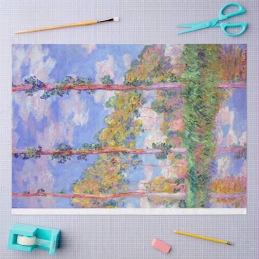 Papier Mousseline Les peupliers au soleil, Monet (Artisanat)