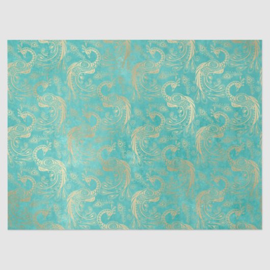 Papier Mousseline Les piocks de l'or des Boho sur la découpage Aqua (Recto)