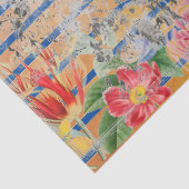 PAPIER MOUSSELINE LES PISTES JAUNES ET LE TISSU D'OISEAU JAPONAIS (Détail)