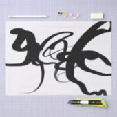 Papier Mousseline Les Plongeurs : Noir et Blanc Abstrait (Artisanat)