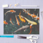Papier Mousseline Les poissons chinois nagent dans l'eau (Artisanat)