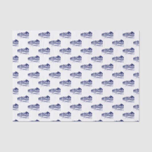 Papier Mousseline Les rameurs de Crew Row s'affrontent avec le bleu  (Recto)