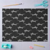 Papier Mousseline Les requins noirs dessinent l'art marin marin Vint (Artisanat)