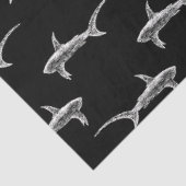 Papier Mousseline Les requins noirs dessinent l'art marin marin Vint (Détail)