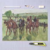 Papier Mousseline Les Riders, par Edgar Degas, 1885 chevaux jockeys (Artisanat)
