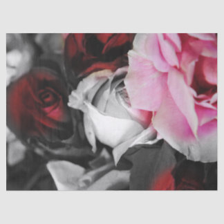 Papier Mousseline Les roses noirs et blancs se fanent