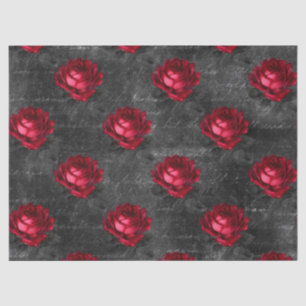 Papier Mousseline Les roses rouges et l'écriture sur la page de déco