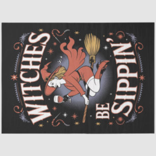 Papier Mousseline Les sorcières boivent Halloween vacances chics