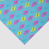 Papier Mousseline Les tongs de plage d'été en bleu (Détail)