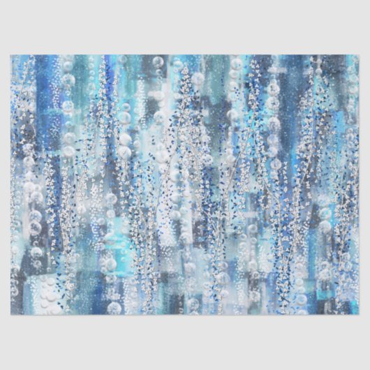 Papier Mousseline Les tons abstraits et bleus chic (Recto)