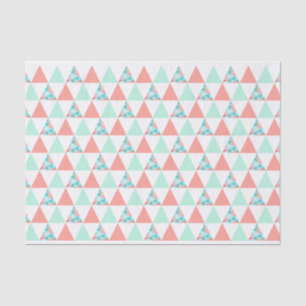 Papier Mousseline Les triangles géométriques monnayent le motif rose