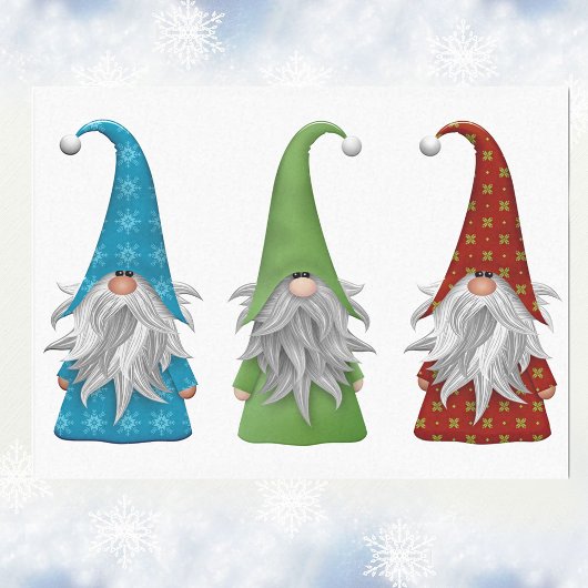 Papier Mousseline Les Trois Gnomes de Noël