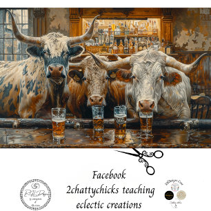 Papier Mousseline Les vaches-taureaux dans un salon de l'Ouest