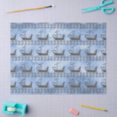 Papier Mousseline Les voiliers grecs et le défilé sur la déco bleue (Artisanat)