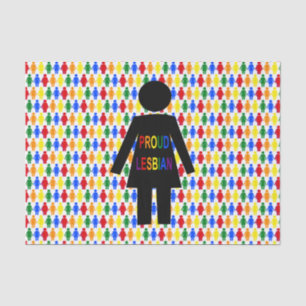 Papier Mousseline Lesbienne LGBTQ Silhouette et Rainbow Ladies